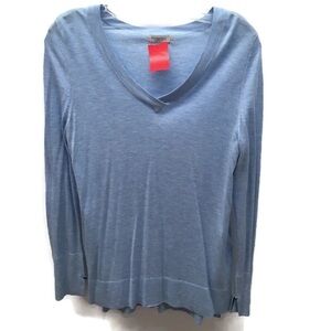 R Essentials light blue hi-lo lightweight sweater